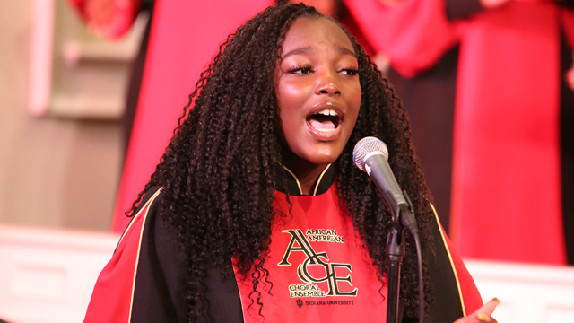 Soloist of the Indiana University African American Choral Ensemble. Image taken by Mia Beach